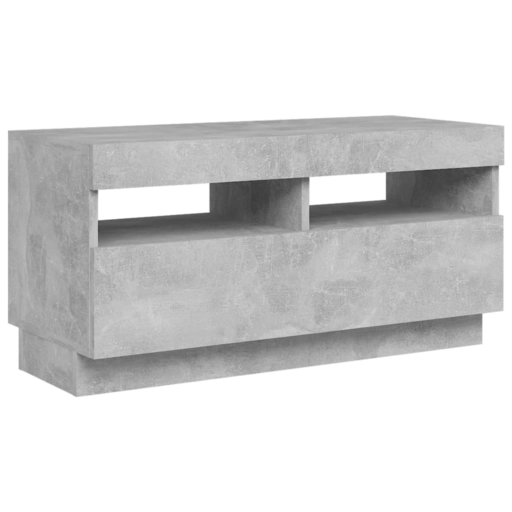 Tv-Benk Med Led-Lys Betonggrå 80X35X40 Cm