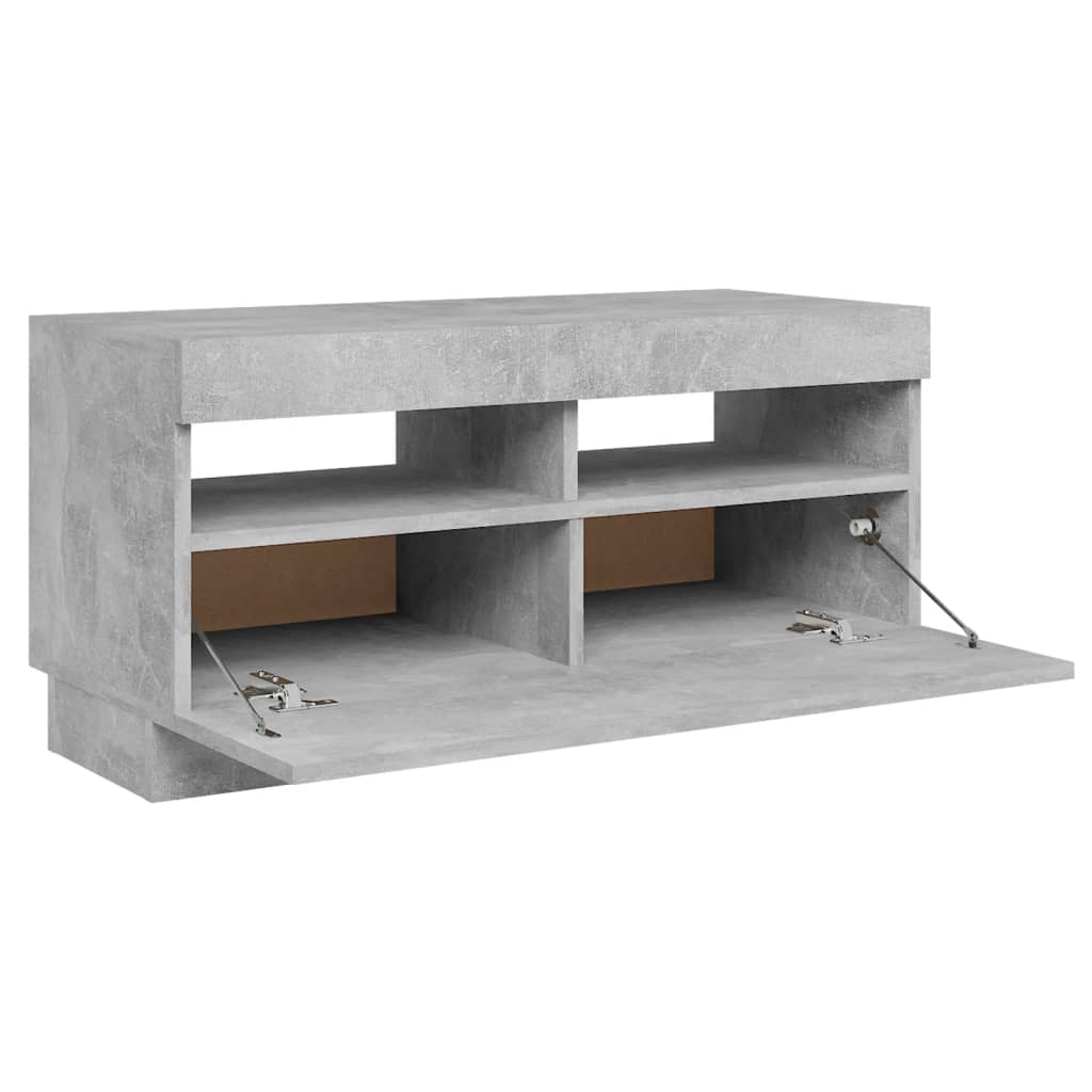 Tv-Benk Med Led-Lys Betonggrå 80X35X40 Cm