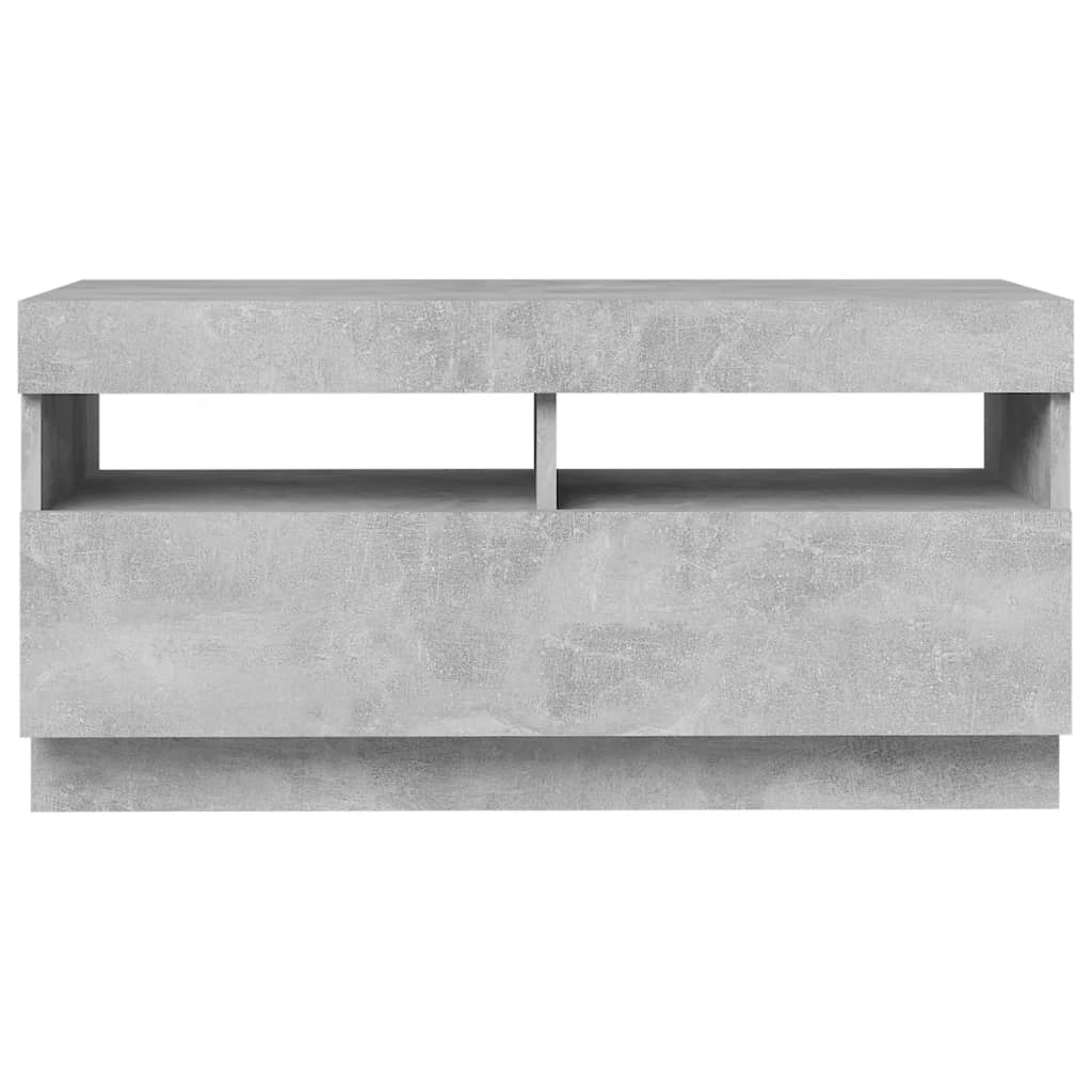 Tv-Benk Med Led-Lys Betonggrå 80X35X40 Cm