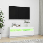 Tv-Benk Med Led-Lys Hvit 100X35X40 Cm