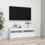 Tv-Benk Med Led-Lys Hvit 100X35X40 Cm