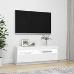 Tv-Benk Med Led-Lys Hvit 100X35X40 Cm