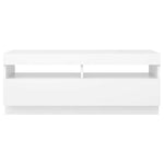 Tv-Benk Med Led-Lys Hvit 100X35X40 Cm