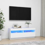 Tv-Benk Med Led-Lys Hvit 100X35X40 Cm