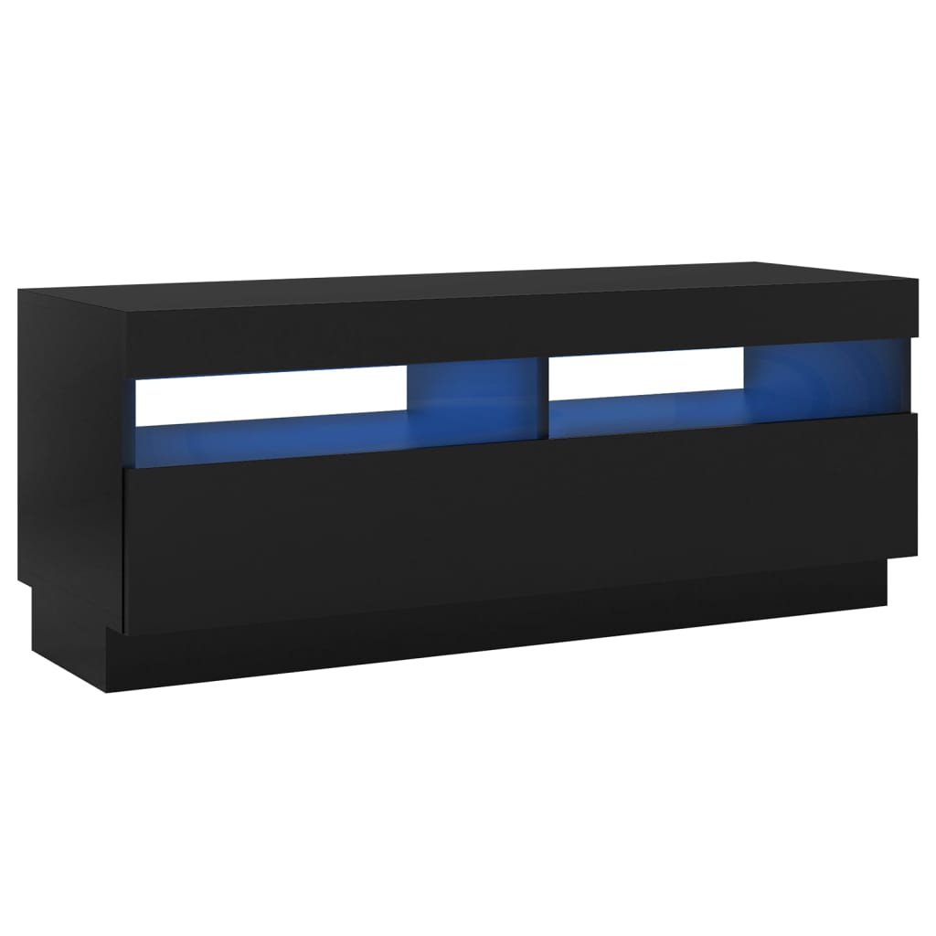 Tv-Benk Med Led-Lys Svart 100X35X40 Cm