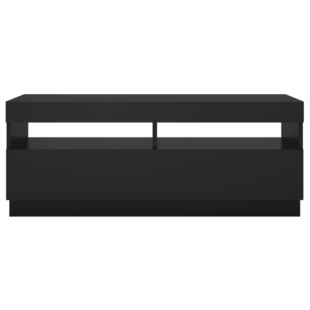Tv-Benk Med Led-Lys Svart 100X35X40 Cm