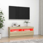 Tv-Benk Med Led-Lys Sonoma Eik 100X35X40 Cm