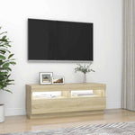 Tv-Benk Med Led-Lys Sonoma Eik 100X35X40 Cm