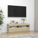 Tv-Benk Med Led-Lys Sonoma Eik 100X35X40 Cm