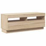 Tv-Benk Med Led-Lys Sonoma Eik 100X35X40 Cm