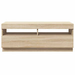 Tv-Benk Med Led-Lys Sonoma Eik 100X35X40 Cm