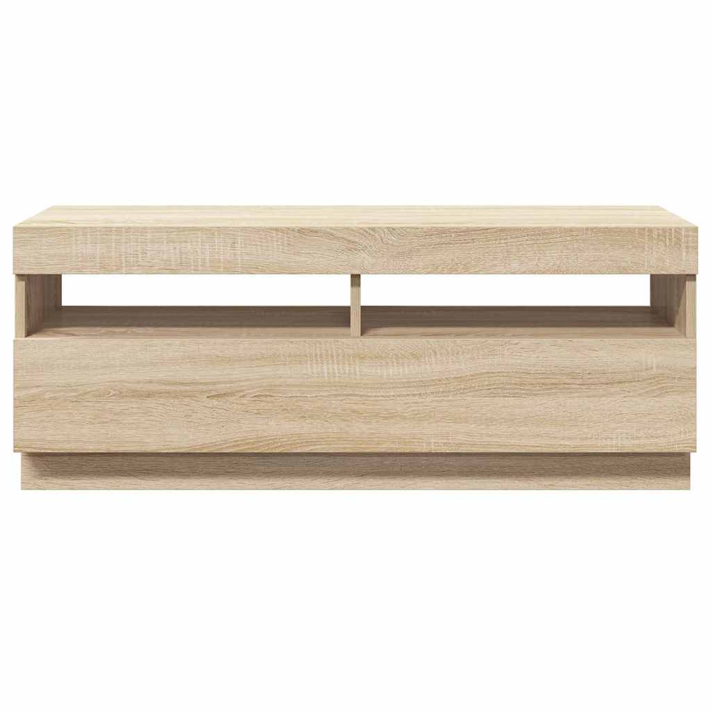 Tv-Benk Med Led-Lys Sonoma Eik 100X35X40 Cm