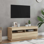 Tv-Benk Med Led-Lys Sonoma Eik 100X35X40 Cm