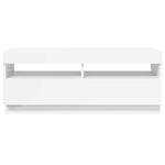 Tv-Benk Med Led-Lys Høyglans Hvit 100X35X40 Cm