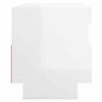 Tv-Benk Med Led-Lys Høyglans Hvit 100X35X40 Cm