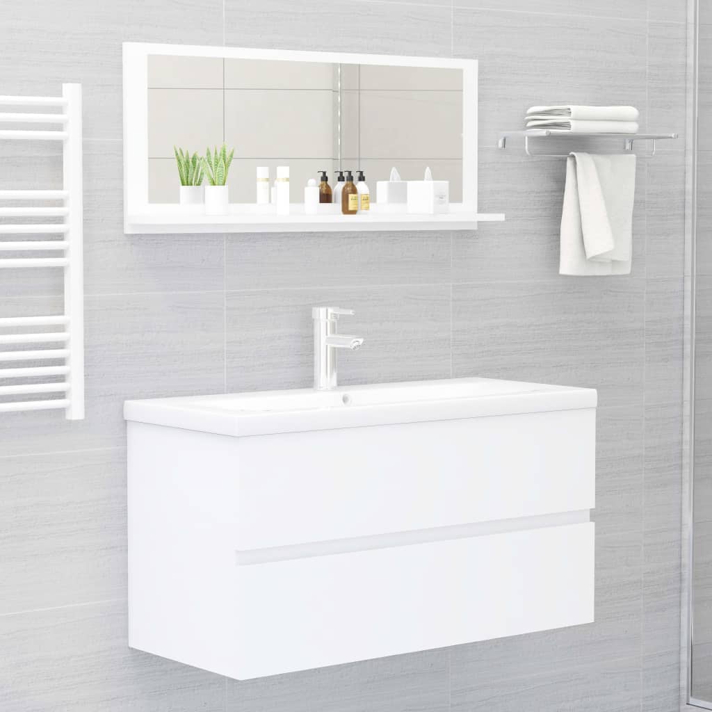 Baderomspeil Hvit 90X10,5X37 Cm Sponplate