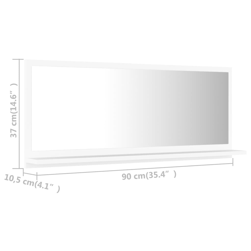 Baderomspeil Hvit 90X10,5X37 Cm Sponplate