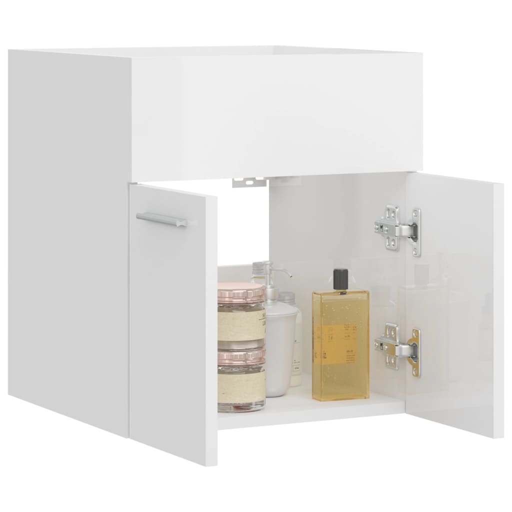 Servantskap Høyglans Hvit 41X38,5X46 Cm Konstruert Tre