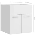 Servantskap Høyglans Hvit 41X38,5X46 Cm Konstruert Tre