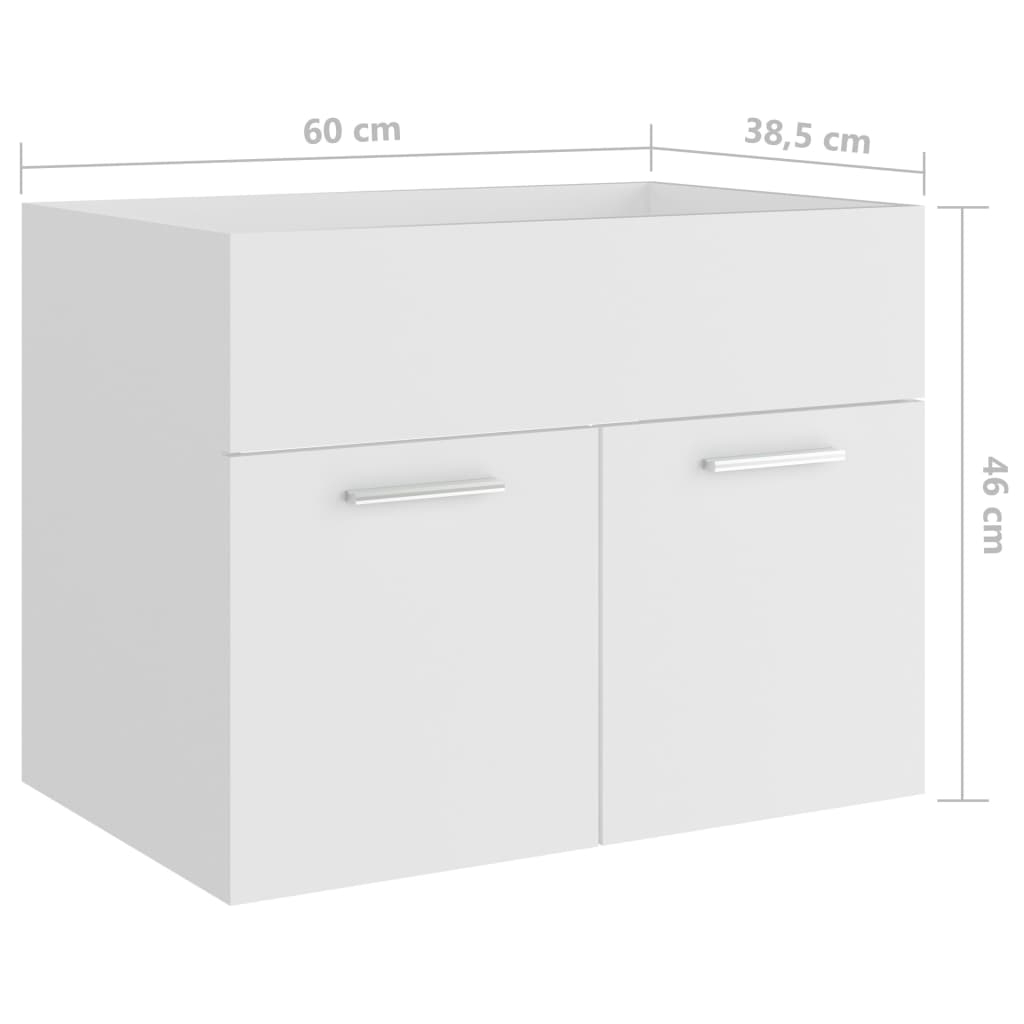 Servantskap Hvit 60X38,5X46 Cm Konstruert Tre