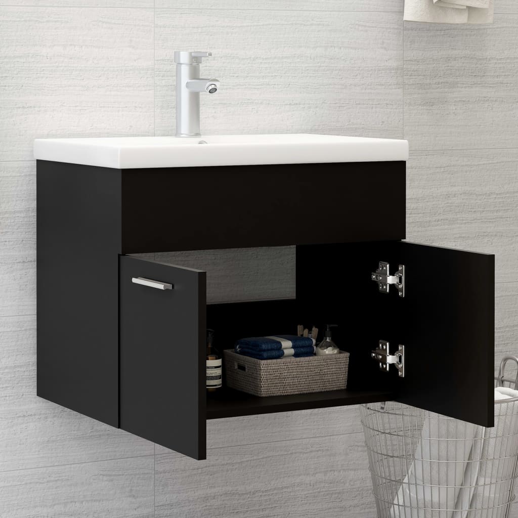 Servantskap Svart 60X38,5X46 Cm Konstruert Tre