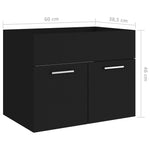Servantskap Svart 60X38,5X46 Cm Konstruert Tre