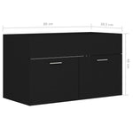 Servantskap Svart 80X38,5X46 Cm Konstruert Tre