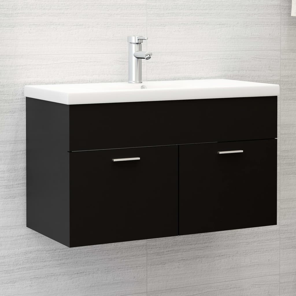 Servantskap Svart 80X38,5X46 Cm Konstruert Tre