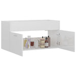 Servantskap Høyglans Hvit 90X38,5X46 Cm Konstruert Tre