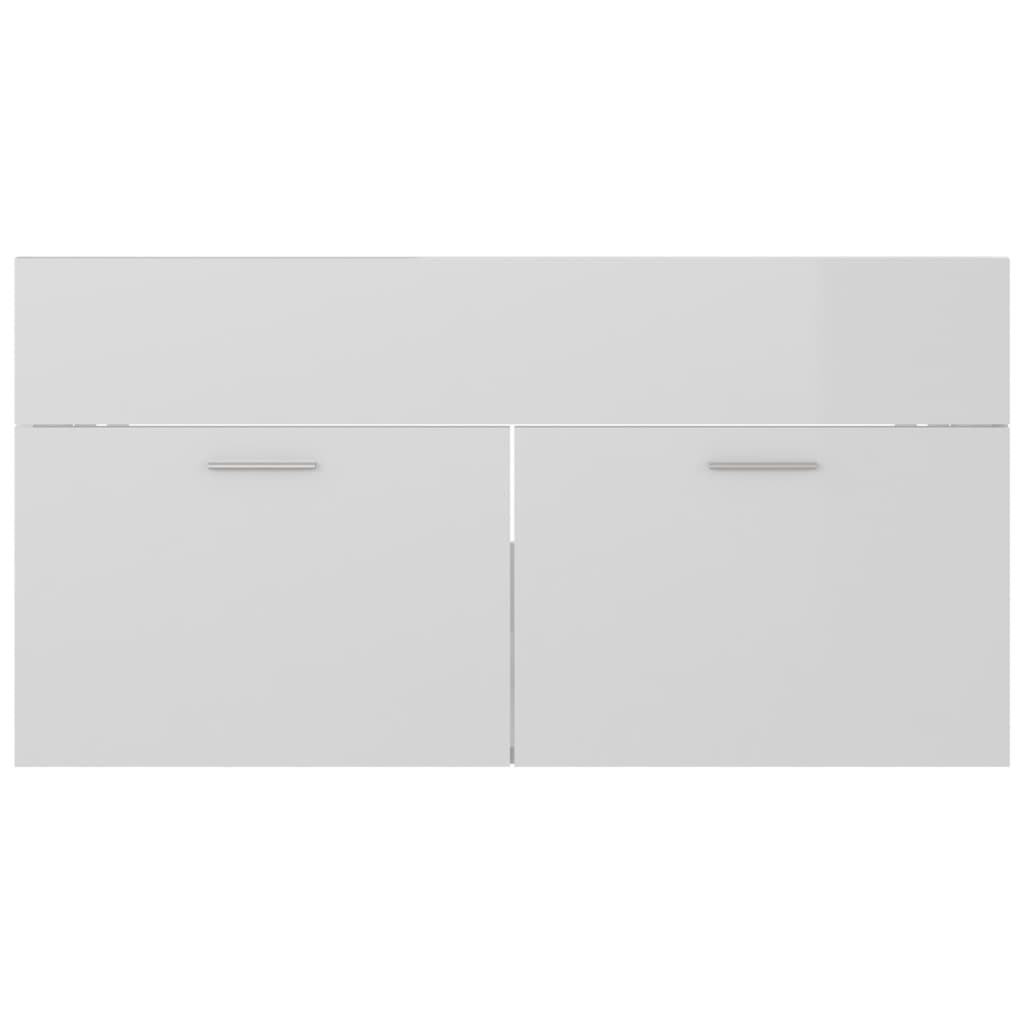Servantskap Høyglans Hvit 90X38,5X46 Cm Konstruert Tre