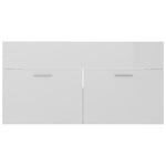 Servantskap Høyglans Hvit 90X38,5X46 Cm Konstruert Tre