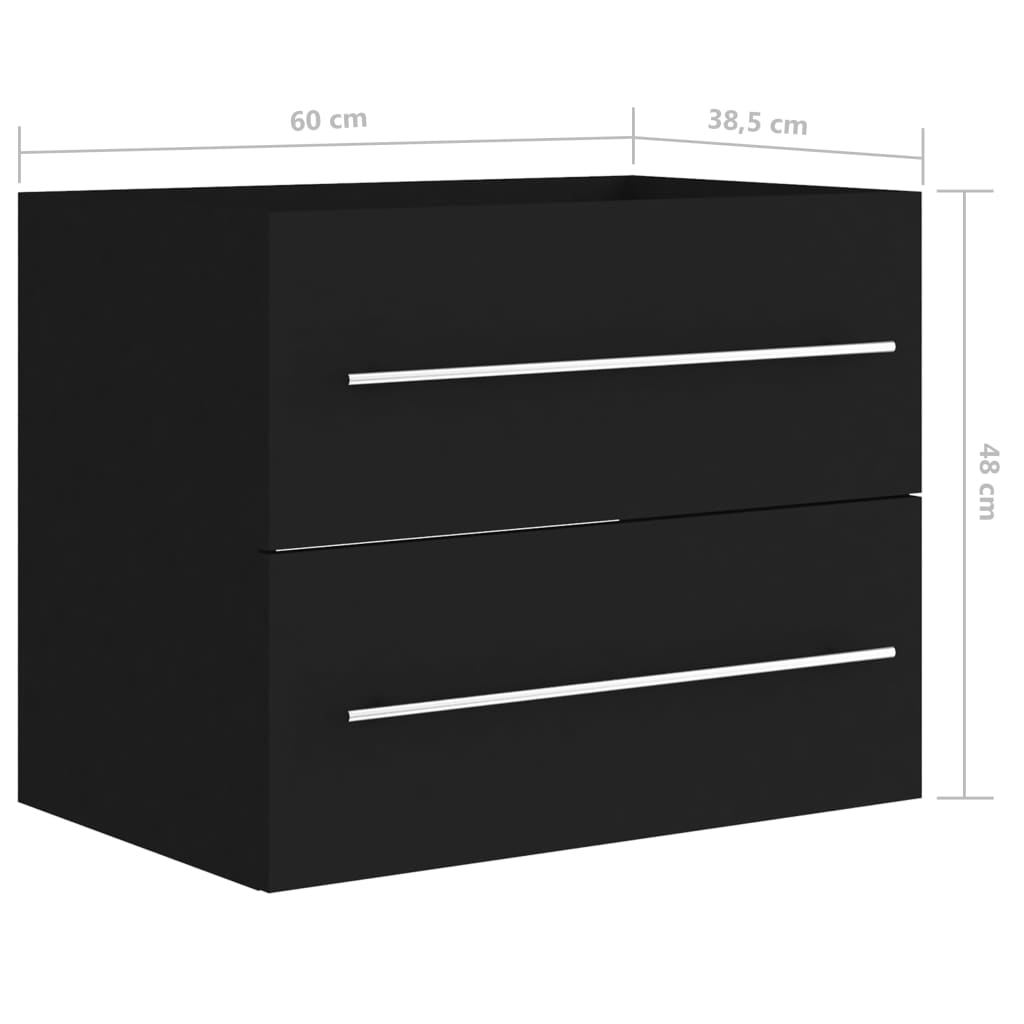 Servantskap Svart 60X38,5X48 Cm Konstruert Tre