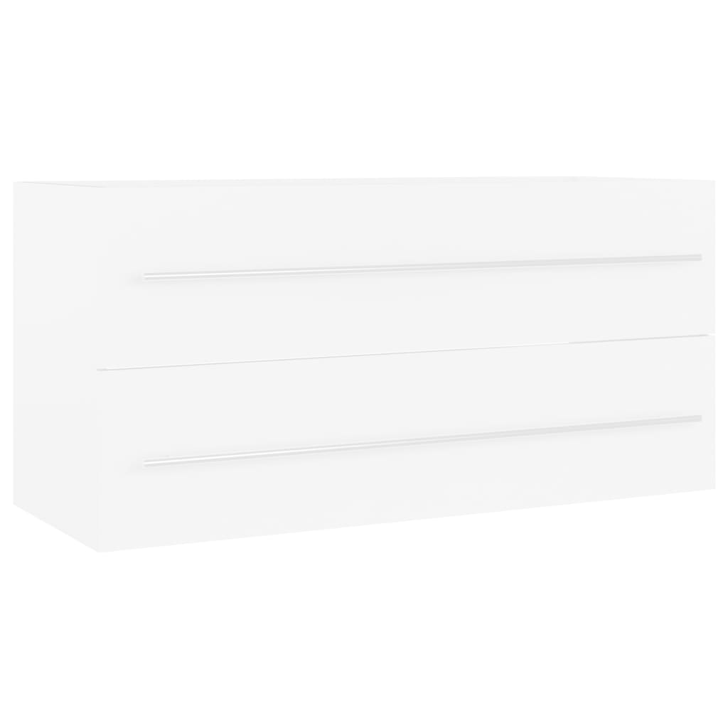 Servantskap Hvit 100X38,5X48 Cm Konstruert Tre