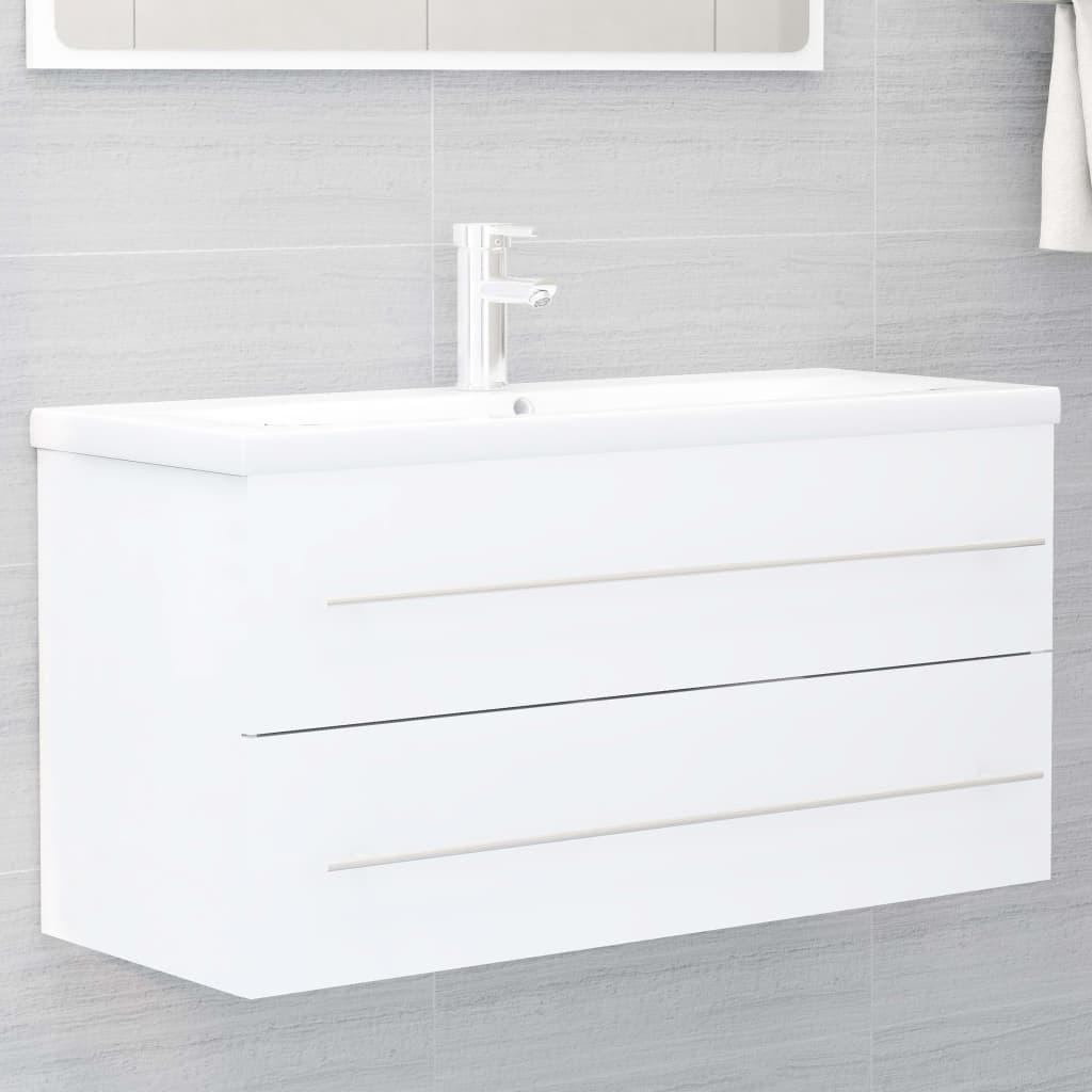 Servantskap Hvit 100X38,5X48 Cm Konstruert Tre