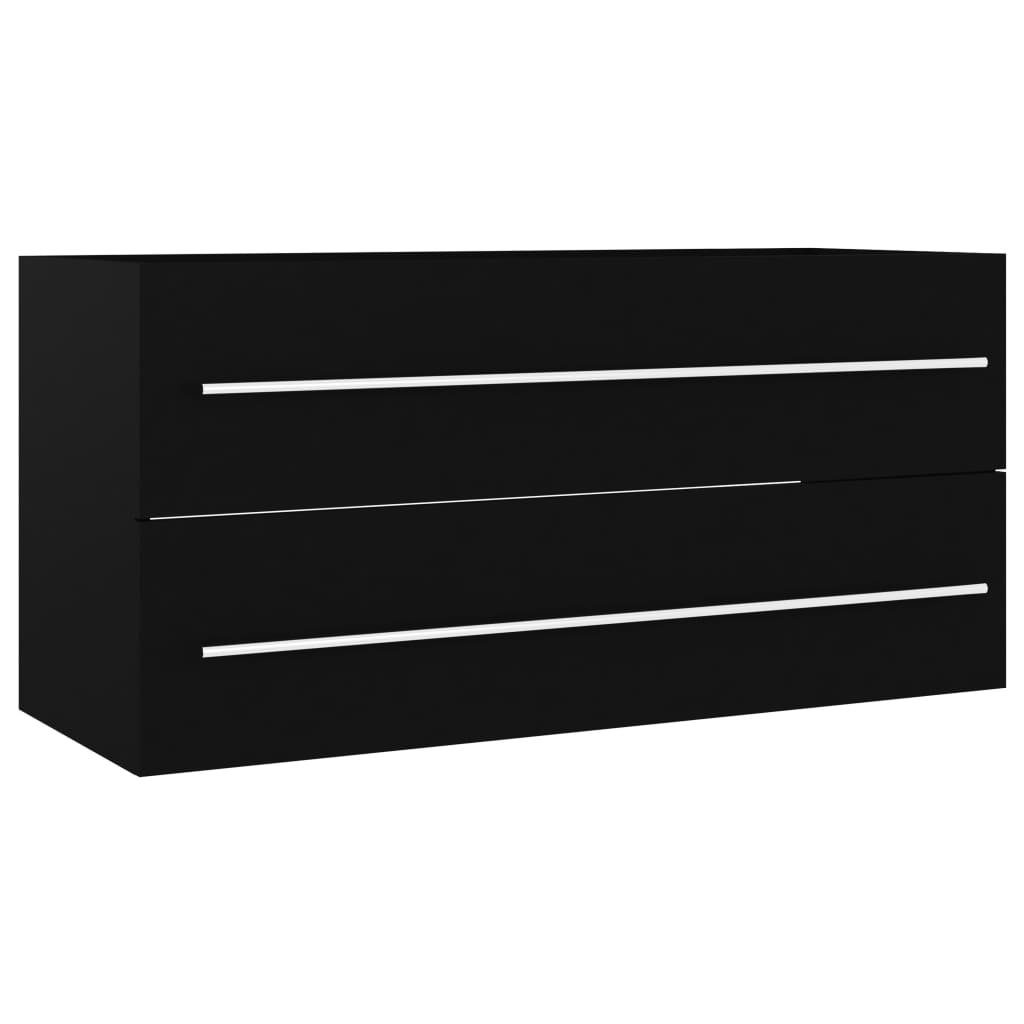 Servantskap Svart 100X38,5X48 Cm Konstruert Tre