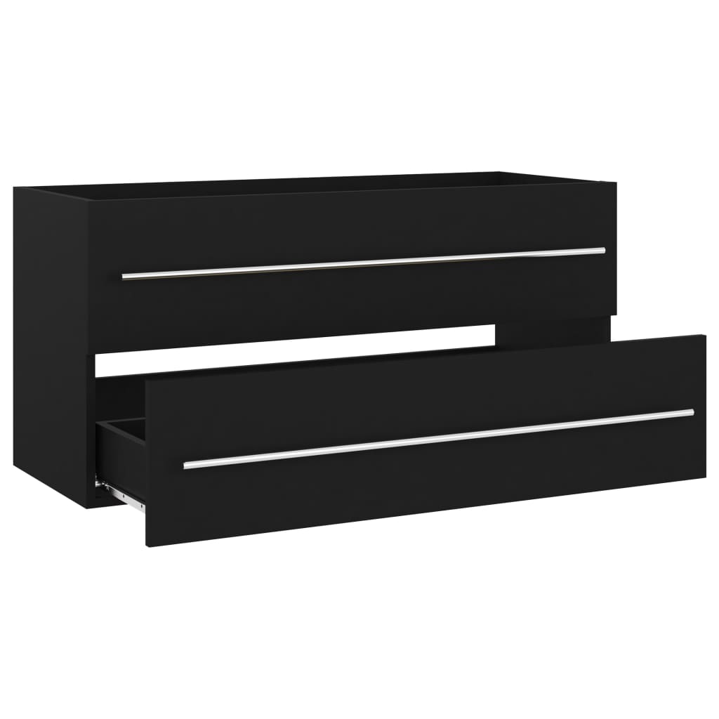 Servantskap Svart 100X38,5X48 Cm Konstruert Tre