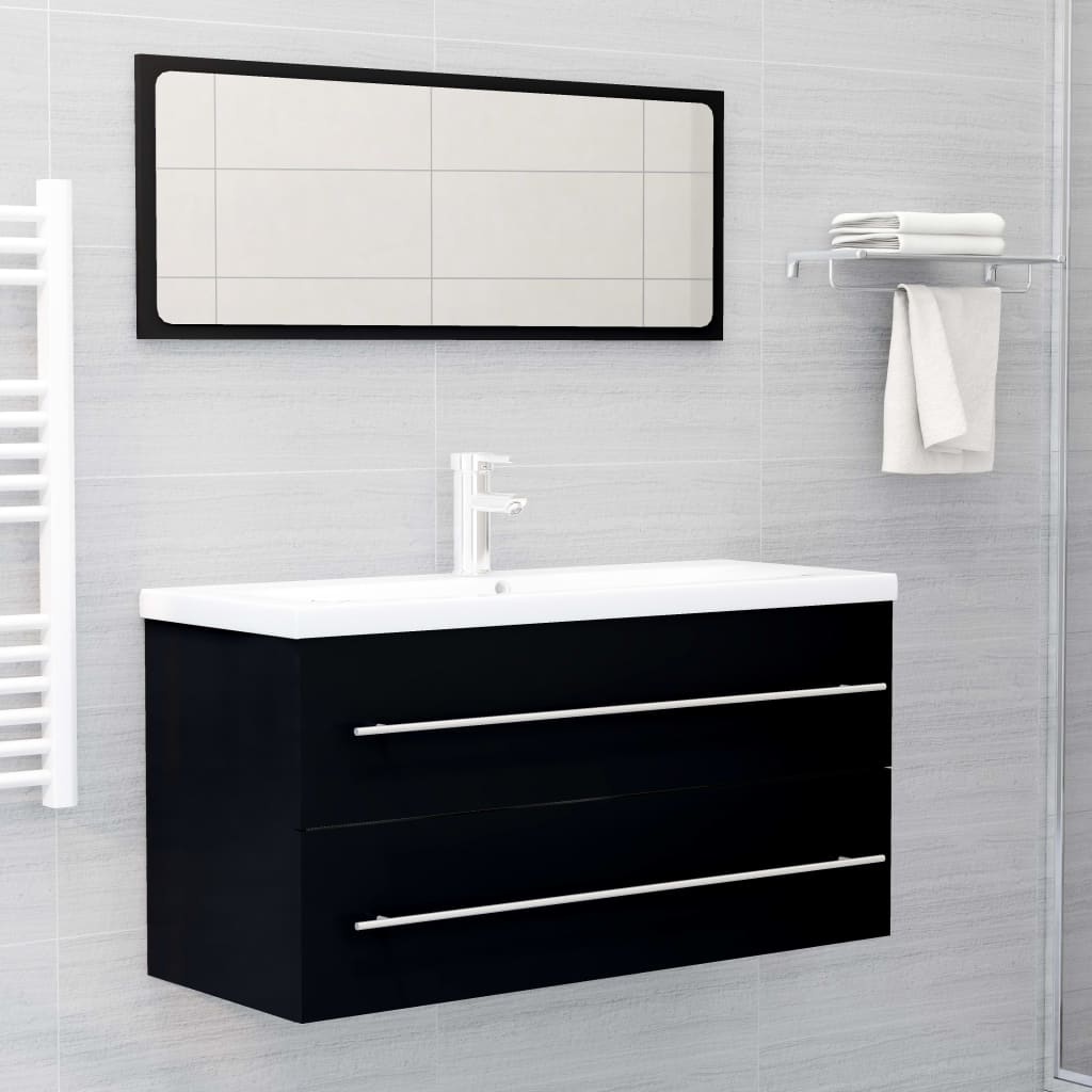 Servantskap Svart 100X38,5X48 Cm Konstruert Tre