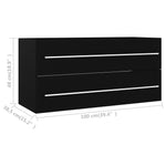 Servantskap Svart 100X38,5X48 Cm Konstruert Tre