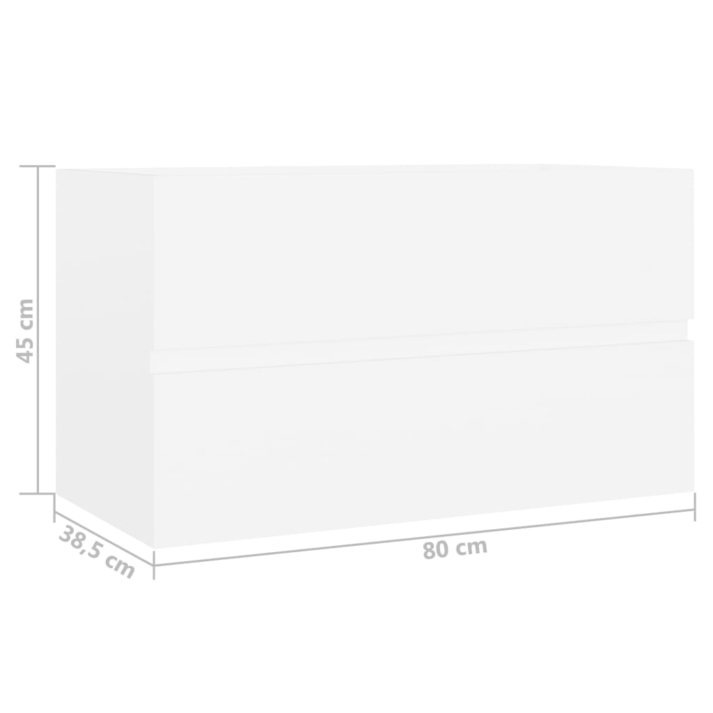 Servantskap Hvit 80X38,5X45 Cm Konstruert Tre