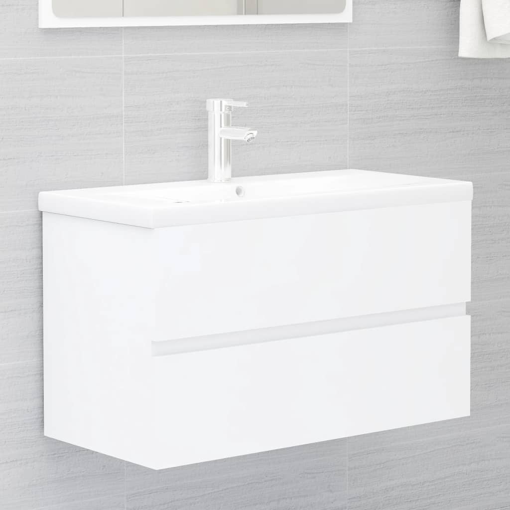 Servantskap Hvit 80X38,5X45 Cm Konstruert Tre