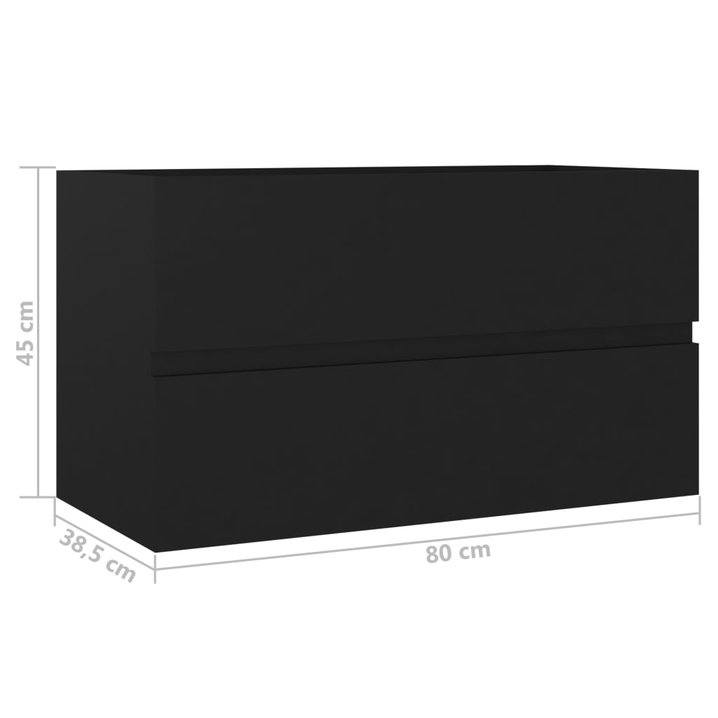 Servantskap Svart 80X38,5X45 Cm Konstruert Tre
