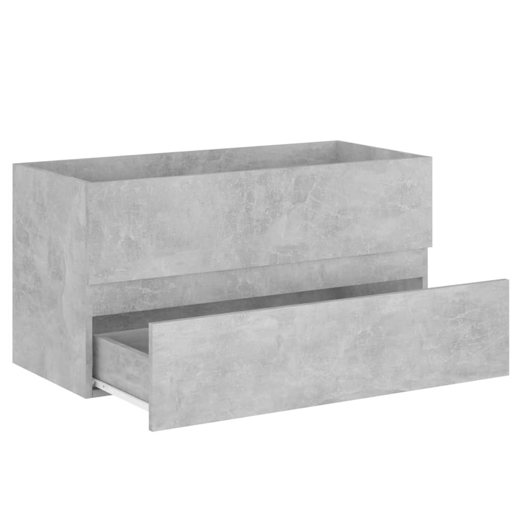 Servantskap Betonggrå 90X38,5X45 Cm Konstruert Tre