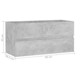 Servantskap Betonggrå 90X38,5X45 Cm Konstruert Tre