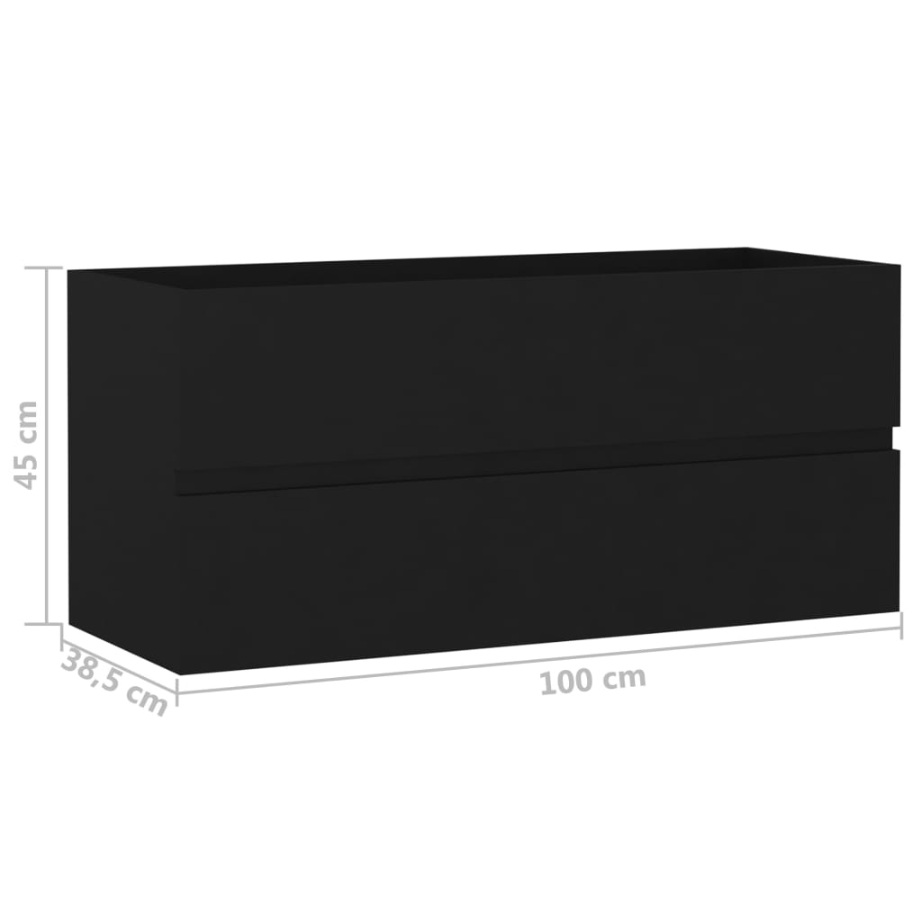 Servantskap Svart 100X38,5X45 Cm Konstruert Tre