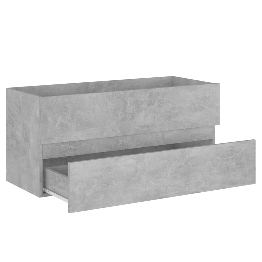 Servantskap Betonggrå 100X38,5X45 Cm Konstruert Tre