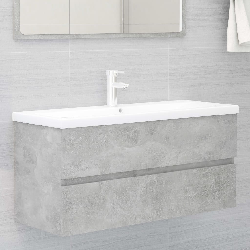 Servantskap Betonggrå 100X38,5X45 Cm Konstruert Tre