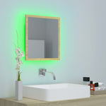 Led-Badespeil Sonoma Eik 40X8,5X37 Cm Akryl