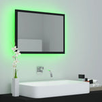 Led-Badespeil Svart 60X8,5X37 Cm Akryl