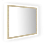 Led-Badespeil Sonoma Eik 60X8,5X37 Cm Akryl