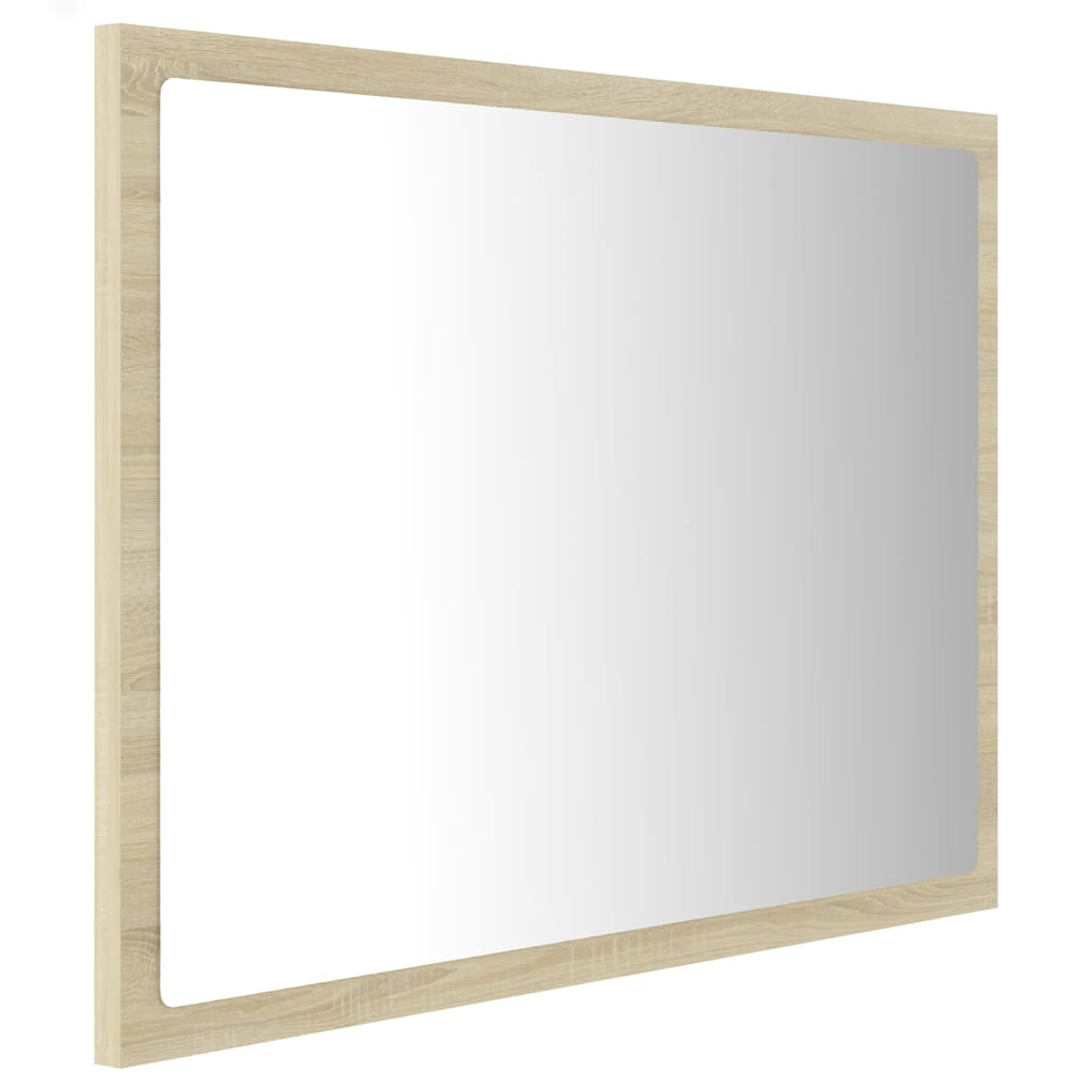 Led-Badespeil Sonoma Eik 60X8,5X37 Cm Akryl